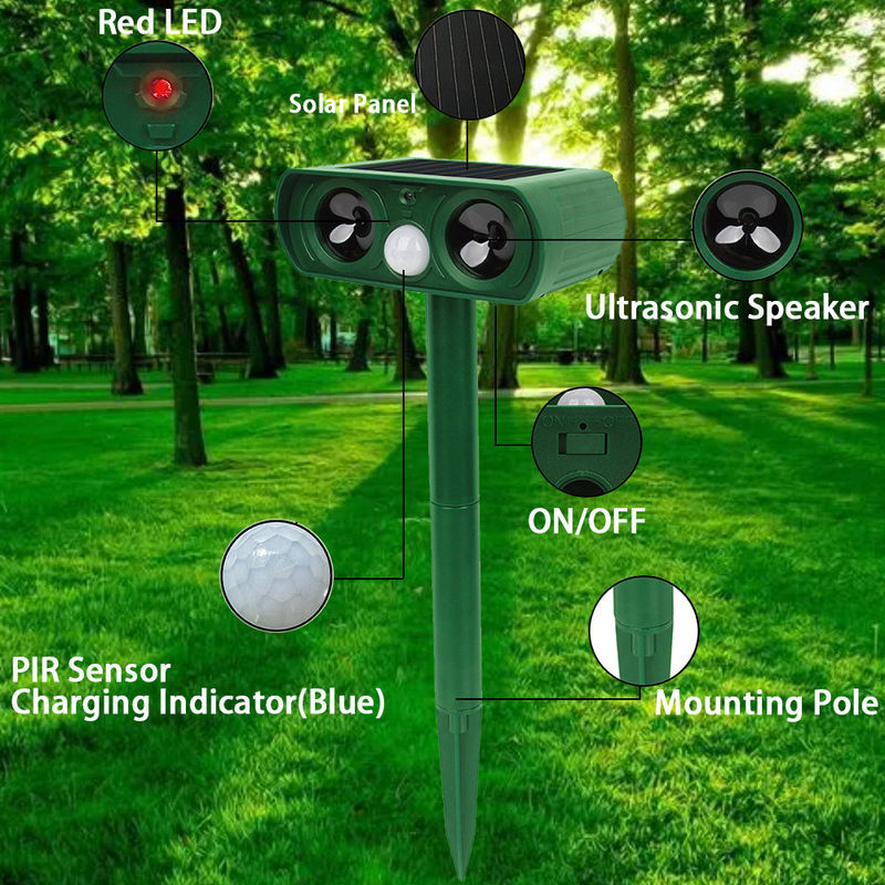 Motion Sensor and Flashing Lights Solar Animal Repeller for Outdoor Protection in Yard