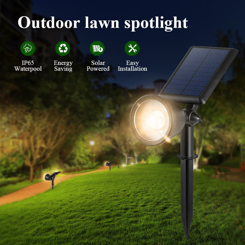 Waterproof Led Lawn Spike Solar Spot Light For Garden Wireless Outdoor Yard Landscape