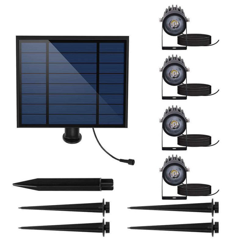 90 Ra Color Rendering Index Dual Head Solar Spotlights for Outdoor Garden Security