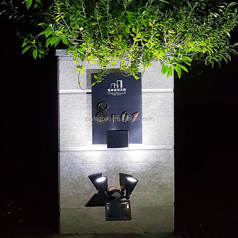 Solar Energy Powered Dual Head Upgraded Double Spotlights 12 LED Outdoor Garden Light
