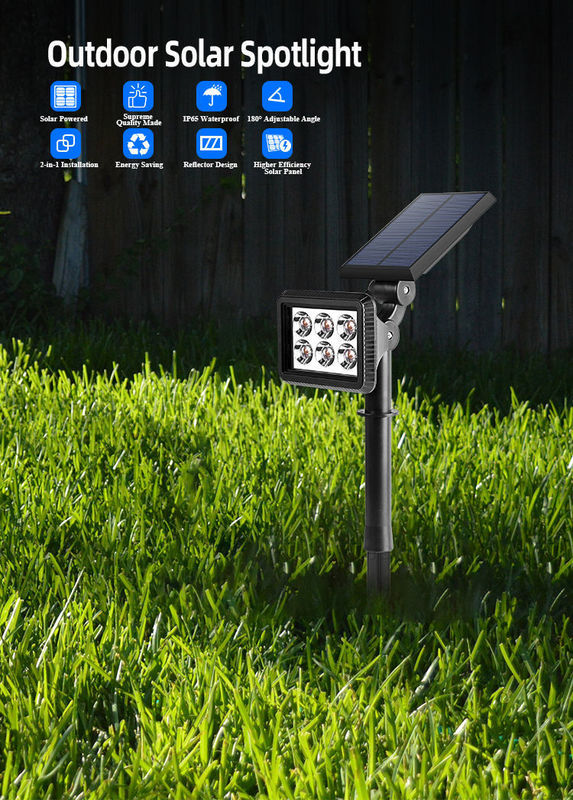 Solar Spotlight IP65 Waterproof Solar Powered Outdoor LED Spot Lawn Spike Light 300lm
