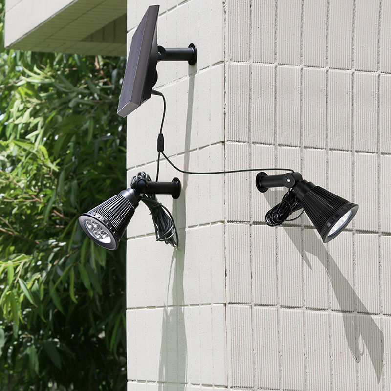 Outdoor Landscapes ABS Double Head Solar Power Garden Light with 2- and Wire Security