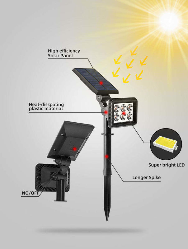 Outdoor Solar Garden Light Landscape LED Lawn Lamp with and Adjustable Waterproof IP65