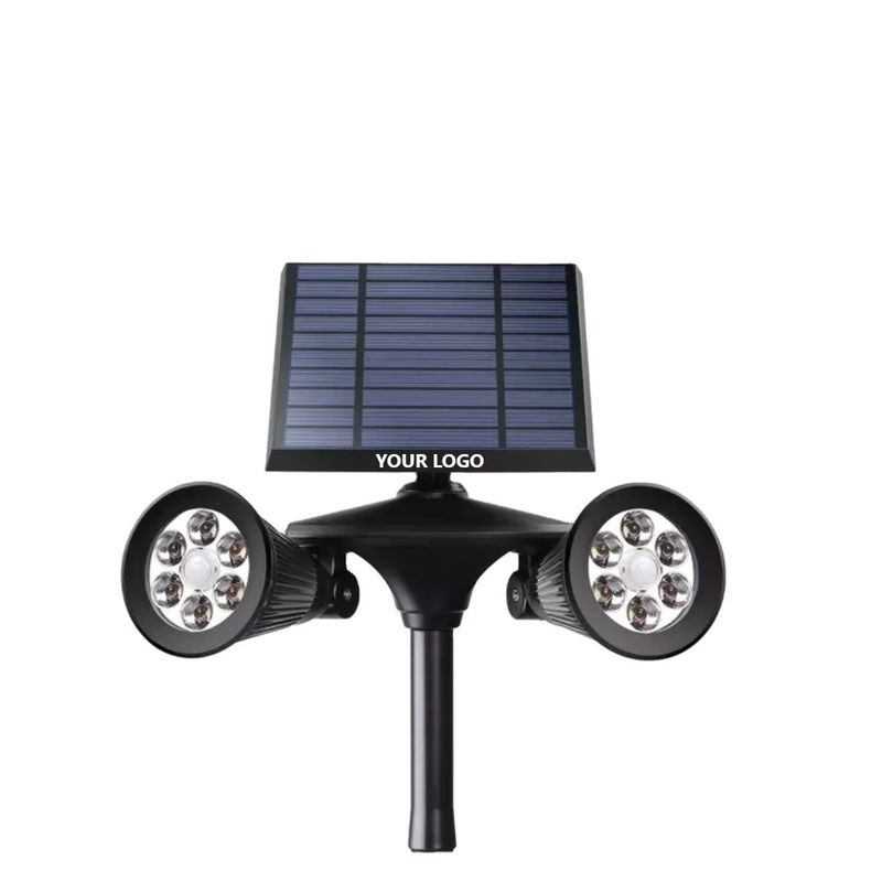 201 Stainless steel plastic Double Heads Solar Lamps Outdoor Motion Sensor Lightings