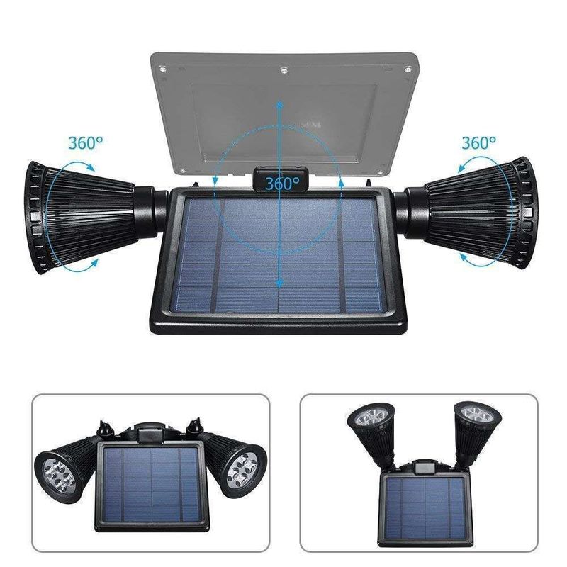 Modern Outdoor Luminaires Solar Panel LED Spotlights Ideal for Garden Pool Pond Patio