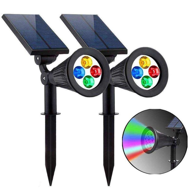 2 IN 1 Solar Garden Spot Light RGB Color Changing LED for Outdoor Lawn Power Supply Solar