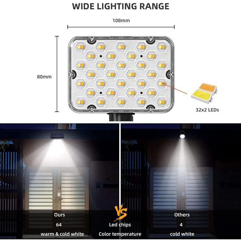LED Solar Powered Spotlights for Garden Lawn IP65 Waterproof Landscape Stage Lighting