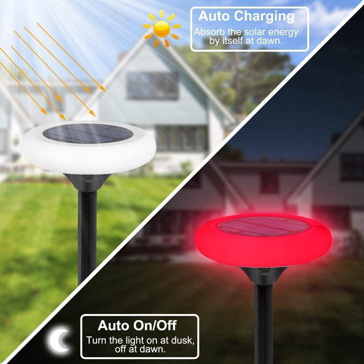 Solar Lights Outdoor 7 Color Changing Solar Pathway Lights for Garden Landscape Lighting