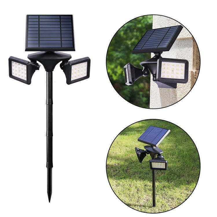 1- ABS PC Solar Aluminum Double Heads Garden Lights for Superior Outdoor Lighting