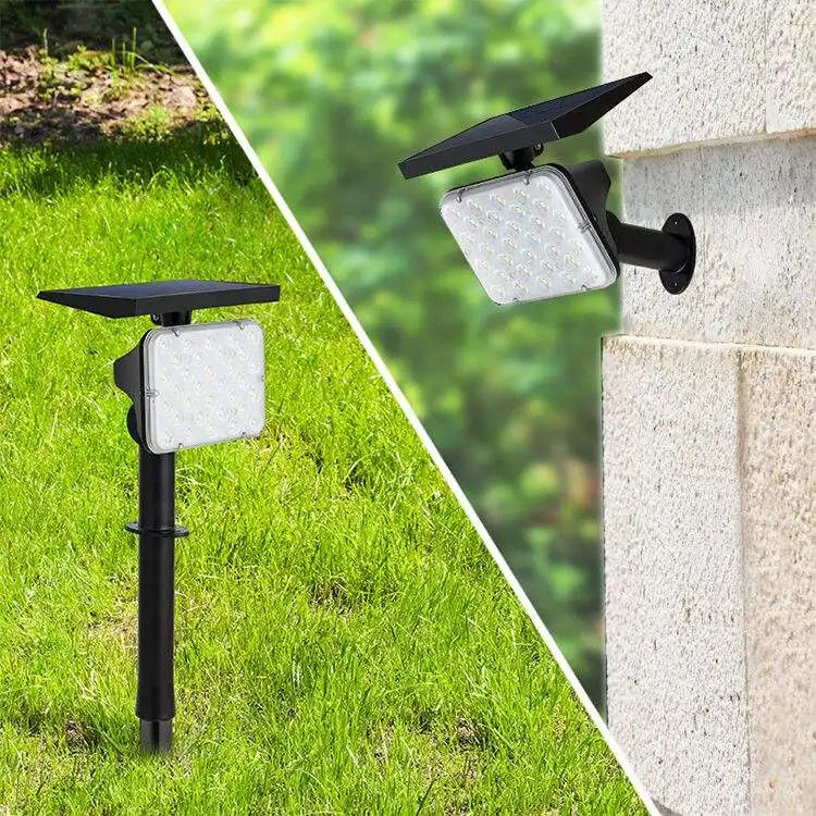 IP65 Rated Solar Powered 64 Led Garden Lawn Light Outdoor Landscape Stage Lighting 2-In-1 Wireless Wall Lights
