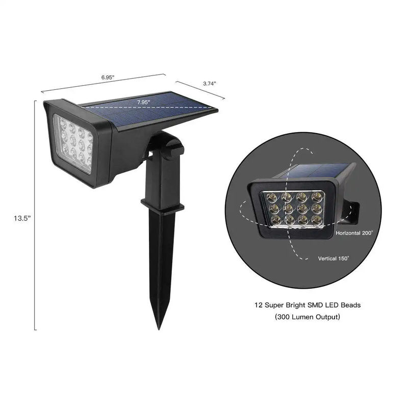Support Dimmer 100lm/w Lamp Luminous Efficiency Led Solar Garden Wall And Floor Light