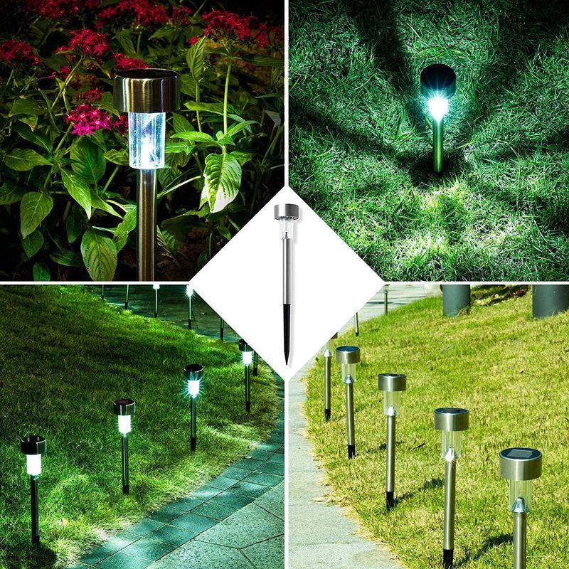 Direct Solar LED Landscape Lights for Outdoor Pathway Stainless Steel Garden Lighting