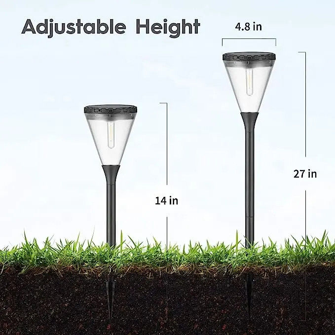 80 Ra Color Rendering Index Outdoor Solar Powered Warm White 2 Modes LED Garden Pathway Lawn Lights