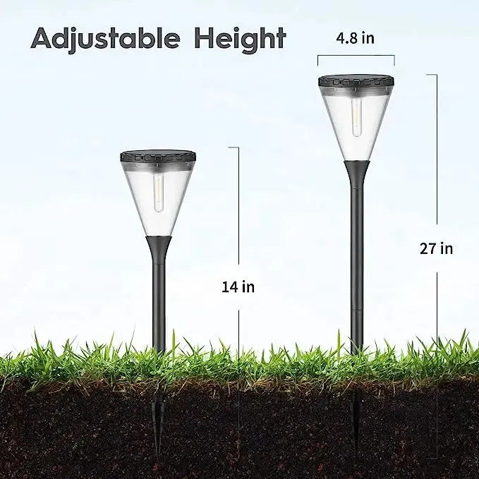 Outdoor Waterproof Solar Garden Light Tri-Color Adjustable for Villa Yard Park Landscape