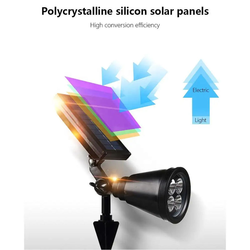 Solar Power Supply 4 Led Spotlight Ip65 Waterproof Solar Spot Light for Outdoor Garden