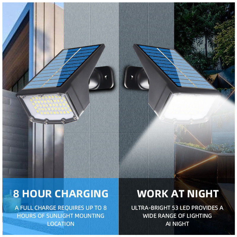 Solar Powered 53 Led Garden Lights Ip65 Waterproof Outdoor Lawn Light with CRI Ra 80