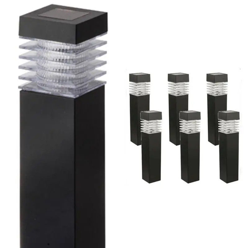 LED Outdoor Walkway Post Lamp for Garden Stake Pathway Solar Powered Landscape Lighting