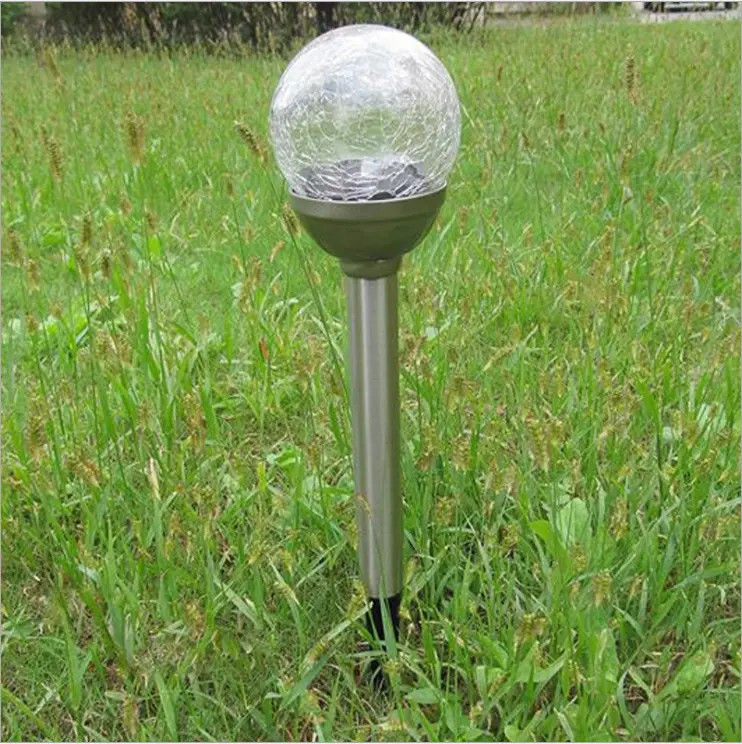 Waterproof Solar Powered Crackle Ball Decorative Stick Light for Garden and Landscape