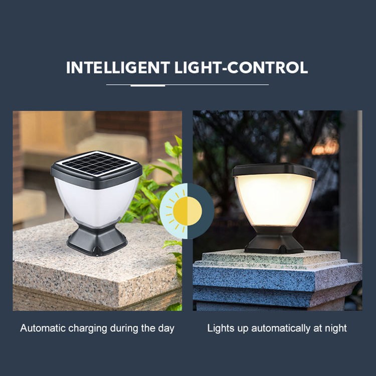 Outdoor Landscape Lighting Solar Wall Pillar Light Led Solar Villa Wall Lamp 3000K/6500K