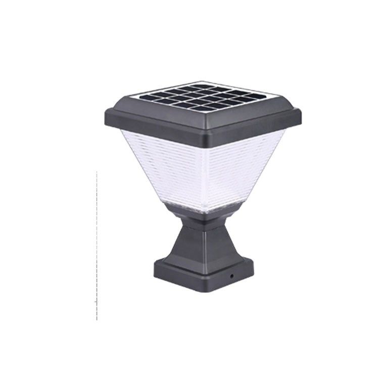 Solar Waterproof Led Post Lights Outdoor Column Headlight Pillar Fence Lamp with 2-