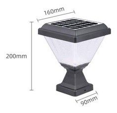 Solar Waterproof Led Post Lights Outdoor Column Headlight Pillar Fence Lamp with 2-