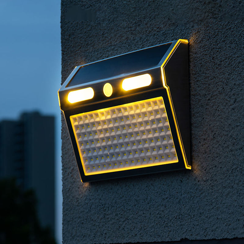 4 Lighting Modes Led Solar Outdoor Wall Porch Light With Motion Sensor IP65 Protection