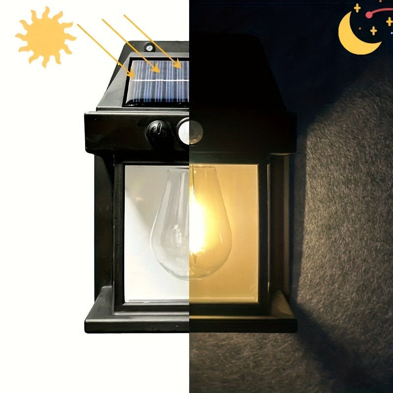 80lm/w Courtyard Garden Decoration Waterproof Solar Wall Lamp with Motion Sensor