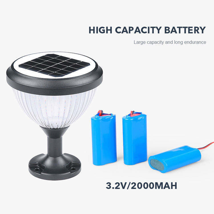 Solar Energy Column Head Lamp for Outdoors Patio Pathway Landscape Illumination Needs
