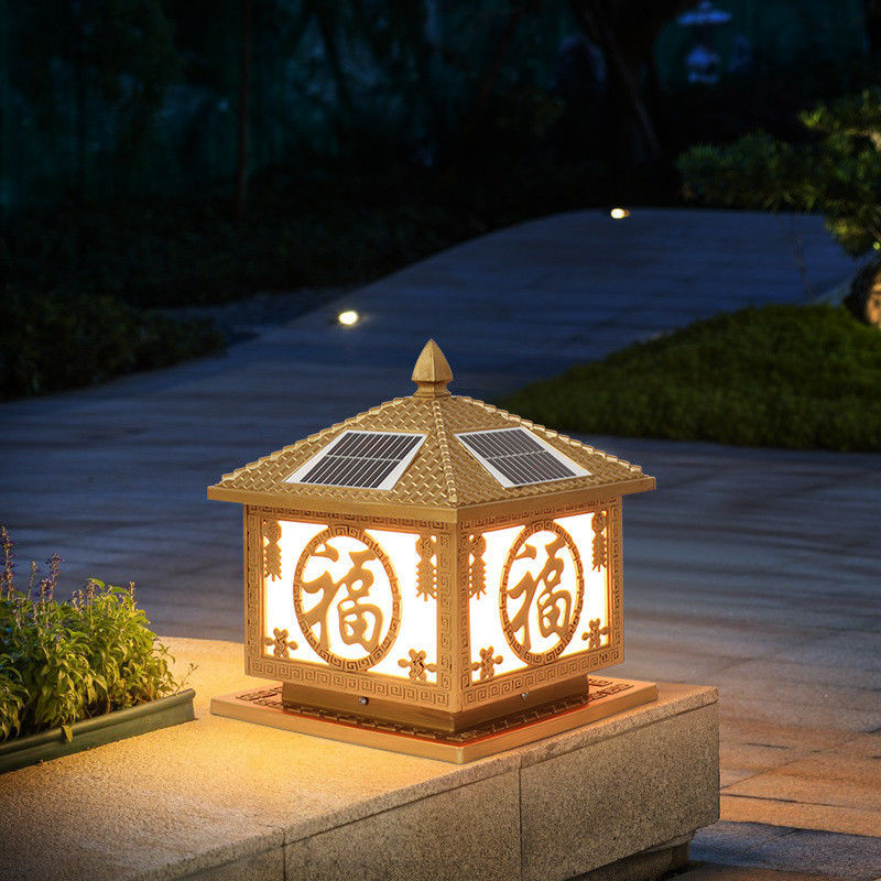 50000 Hours Working Lifetime Aluminum Solar Post Light for Outdoor Main Gate Pillar