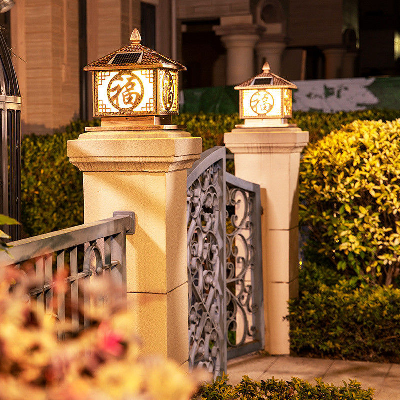 50000 Hours Working Lifetime Aluminum Solar Post Light for Outdoor Main Gate Pillar