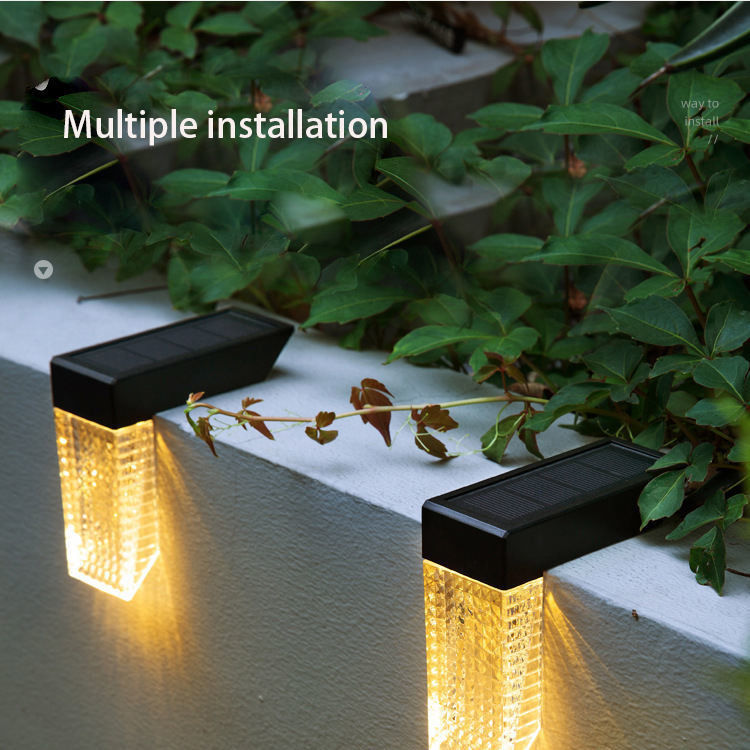 Outdoor Garden Lawn Step Wall Sconce LED Solar Decor Lights with IP65 Waterproof