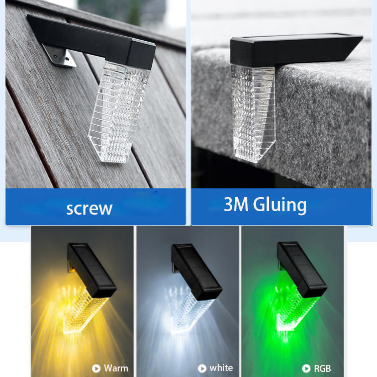 Outdoor Garden Lawn Step Wall Sconce LED Solar Decor Lights with IP65 Waterproof