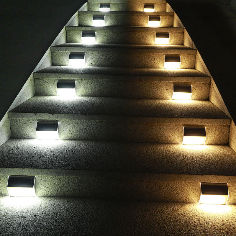 Waterproof Solar Light Power Stair LED Solar Step Fence Lights for Garden Yard Pathway