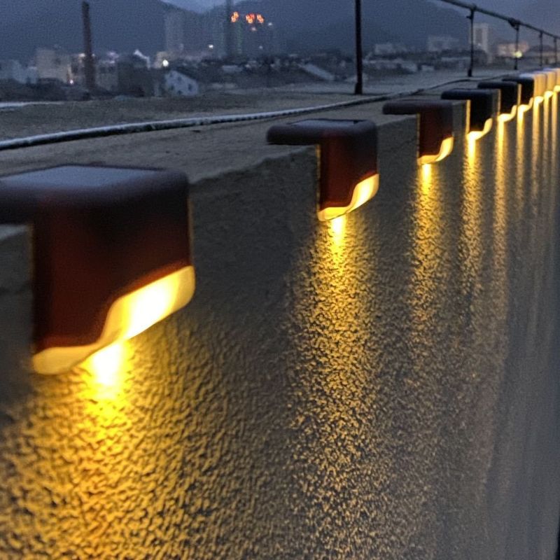 1.2V Input Voltage Outdoor LED Solar Power Stair Step Lamp for Garden Wall Lighting