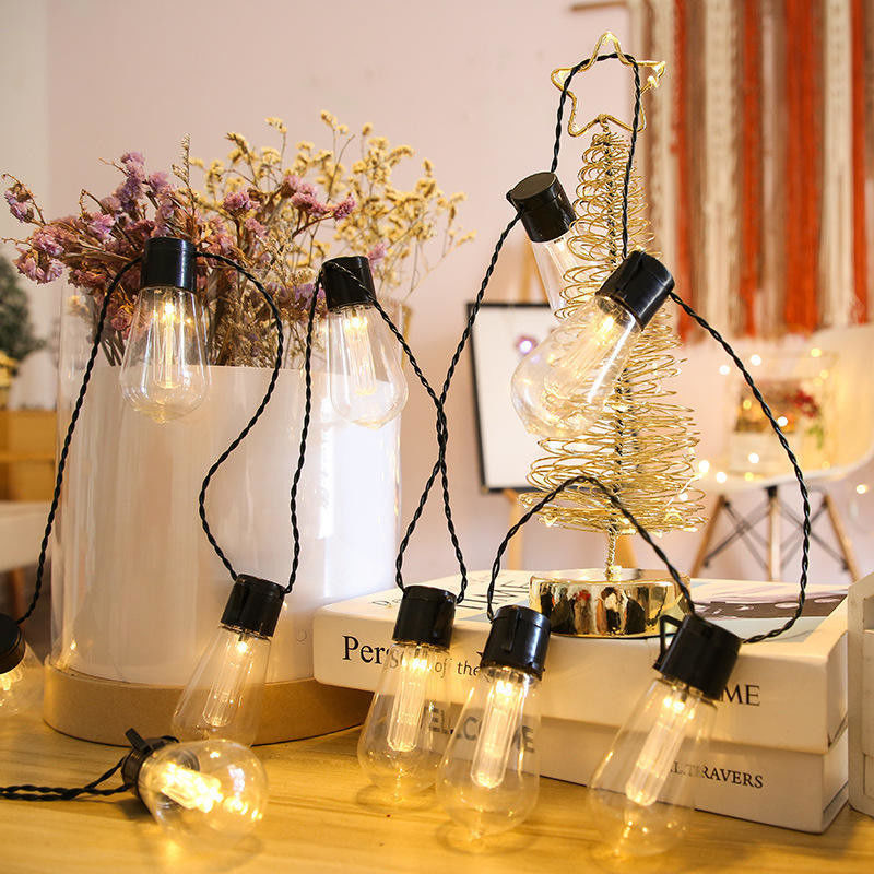 Solar LED Edison Bulb String Lights for Outdoor Christmas Decorations Patio 6lm 1-