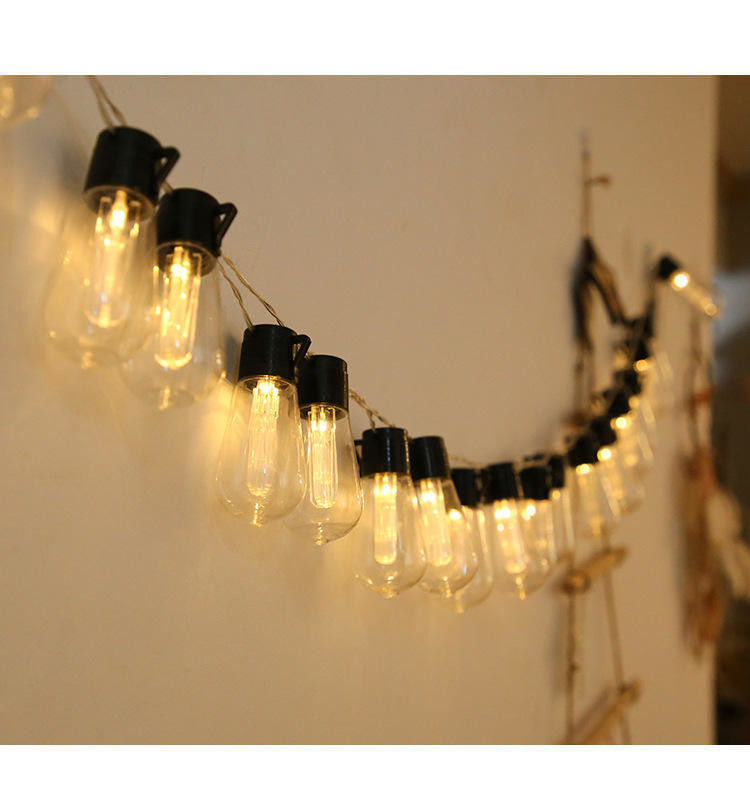 Solar LED Edison Bulb String Lights for Outdoor Christmas Decorations Patio 6lm 1-