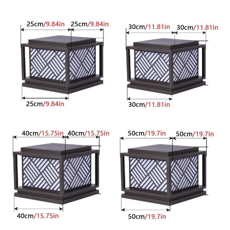 Solar Outdoor Pillar Lights Vintage Street Lights for Garden Lawn LED Light Source