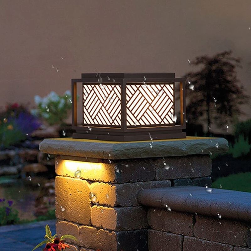 Solar Outdoor Pillar Lights Vintage Street Lights for Garden Lawn LED Light Source