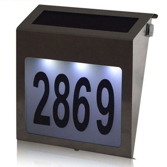 High Luminous Flux Solar Number Light Address Sign Doorplate Lighting for Outdoor Wall