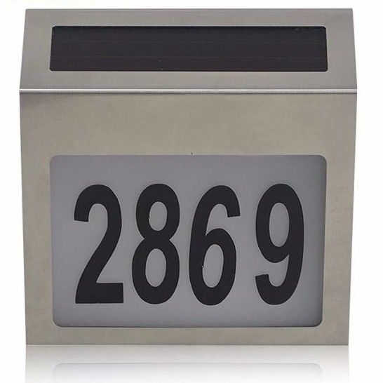High Luminous Flux Solar Number Light Address Sign Doorplate Lighting for Outdoor Wall