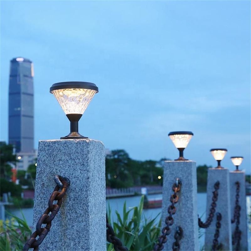 European Style IP65 Waterproof Lamp Yard Solar Led Lawn Bollard Garden Light for Outdoor