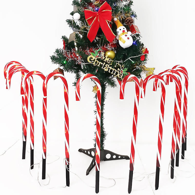 Outdoor Solar LED Lights Christmas Candy Cane Lights for Other Christmas Decorations
