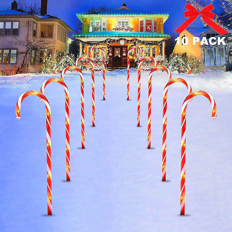 Outdoor Solar LED Lights Christmas Candy Cane Lights for Other Christmas Decorations