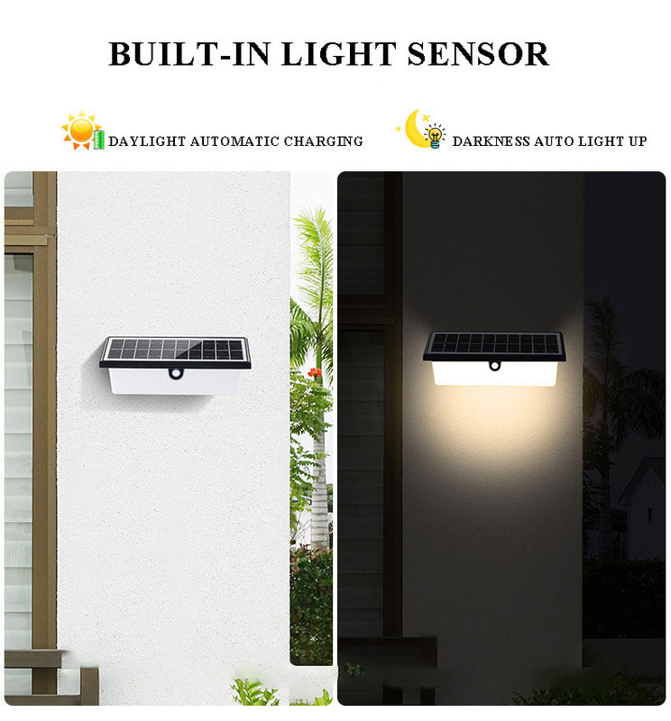 Waterproof Solar Wall Light Outdoor LED Motion Sensor Decor Lamp for Garden Wall Mount