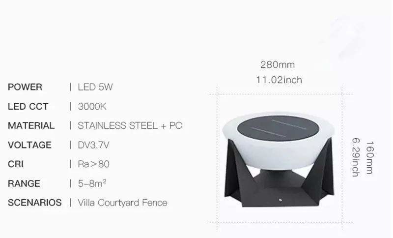 Outdoor Solar LED Light for Garden Decoration Waterproof IP65 Landscape Light 85lm/w
