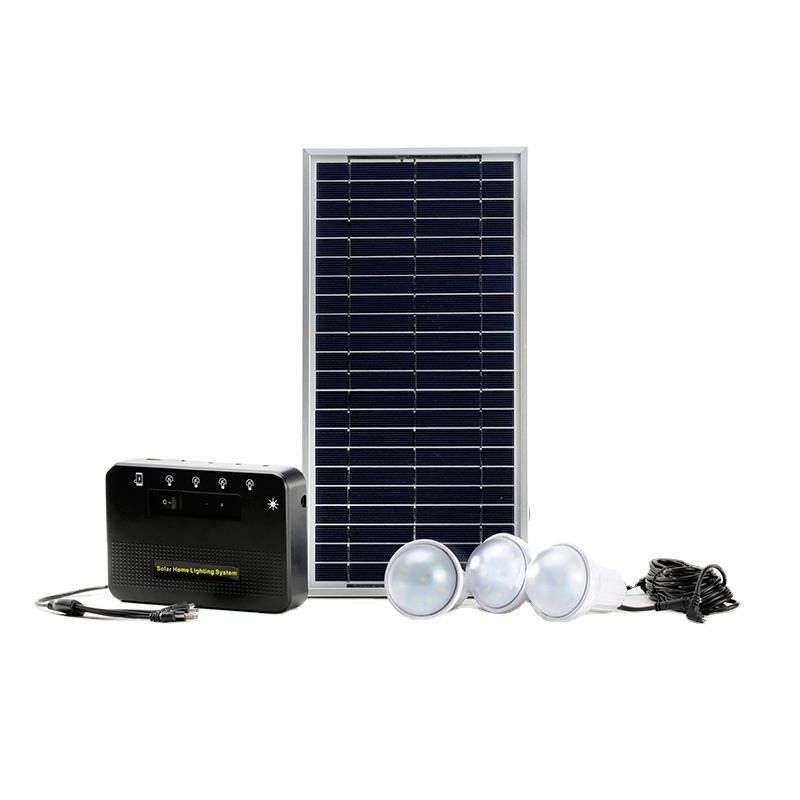 Solar Panel Size 350*460*17mm Solar Light Kits With 4pcs Led Bulbs For Grid Lighting