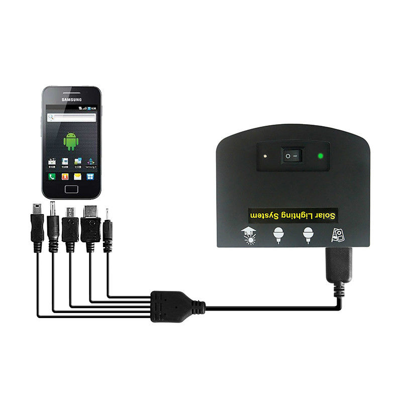 Solar Panel Size 350*460*17mm Solar Light Kits With 4pcs Led Bulbs For Grid Lighting