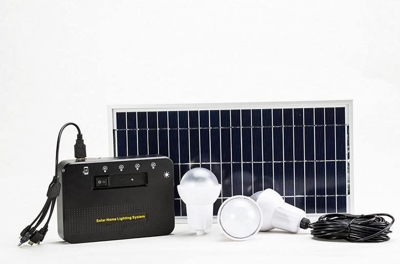 Solar Panel Size 350*460*17mm Solar Light Kits With 4pcs Led Bulbs For Grid Lighting