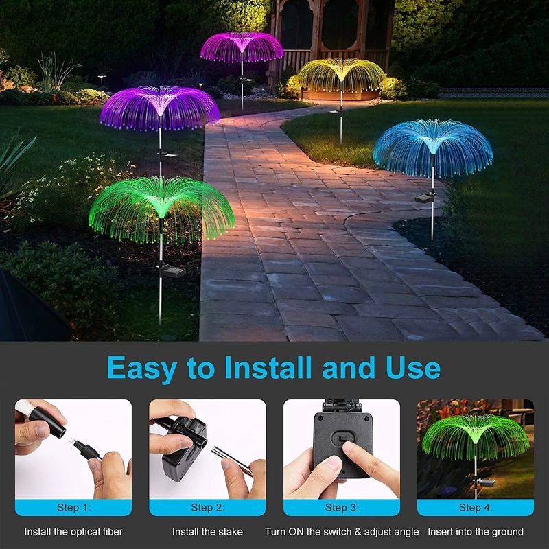 Atmosphere Decorative Lights for Waterproof Villa Area LED Fiber Optic Jellyfish