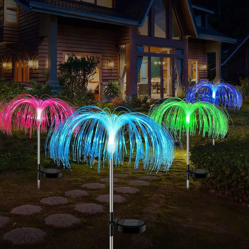 Atmosphere Decorative Lights for Waterproof Villa Area LED Fiber Optic Jellyfish
